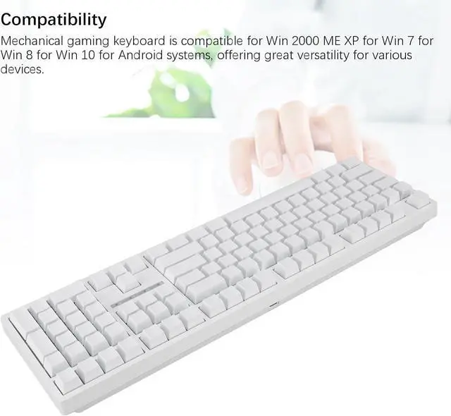 Alt view image 2 of 7 - Cordless RGB Gaming Keyboard, 3 Mode Cordless 2.4G bt 3.0 5.0 Type C Wired 108 Keys Mechanical Keyboard Brown Switch for for Android White