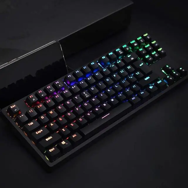 Alt view image 5 of 6 - Laptop Keyboard Gaming Mechanical Keyboard RGB Rainbow Backlit 87 Keys Water-Resistant 12 Multimedia Keys for PC and Laptop Computer Keyboard