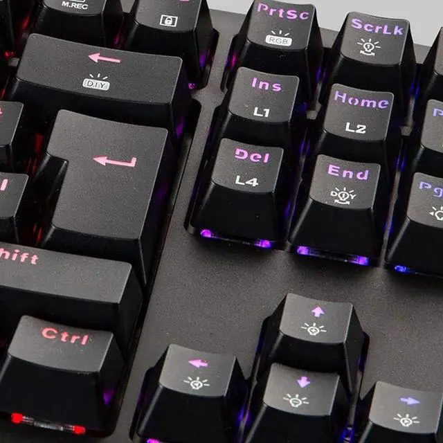 Alt view image 6 of 6 - Laptop Keyboard Gaming Mechanical Keyboard RGB Rainbow Backlit 87 Keys Water-Resistant 12 Multimedia Keys for PC and Laptop Computer Keyboard