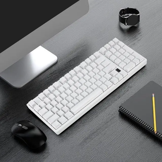 Alt view image 2 of 7 - Gaming Keyboard, 2.4G / BT3.0 5.0/Type C Wired Mechanical Keyboard, RGB Backlit 98 Keys Linear Action Switch Computer Keyboard