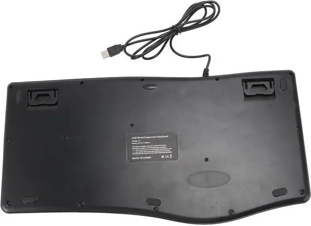 Alt view image 6 of 7 - Ergonomic Keyboard Wired, Ergo Keyboard with Palm Rest with 110 Keys 1.5m Cable Type Comfortably Ergonomic Split Keyboard Quiet USB 2.0 Wired Keyboard for Laptop