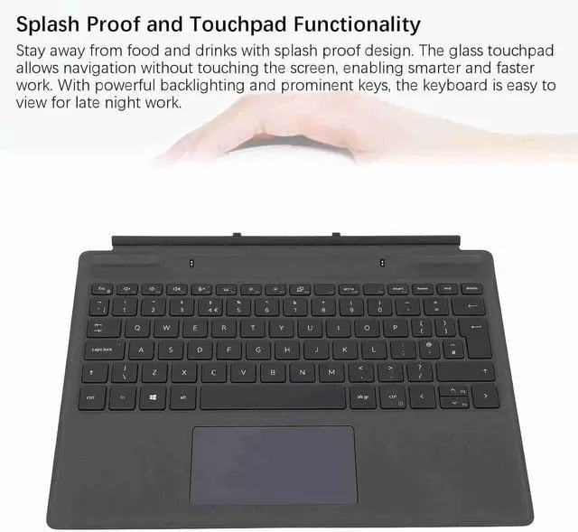 Alt view image 2 of 7 - Latitude 7320 Detachable Travel Keyboard, Backlit Travel Keyboard with Touch Pen Touchpad Latitude 7320 7310 Replacement