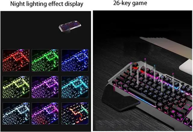 Alt view image 2 of 7 - ARCH Mechanical Keyboard,Gaming Keyboard and Mouse,Computer Keyboard with Ergonomic Wrist Rest,USB Backlit Keyboard for Laptop Computer PC Games (Color : E, Size : Standard)
