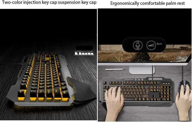 Alt view image 4 of 7 - ARCH Mechanical Keyboard,Gaming Keyboard and Mouse,Computer Keyboard with Ergonomic Wrist Rest,USB Backlit Keyboard for Laptop Computer PC Games (Color : E, Size : Standard)