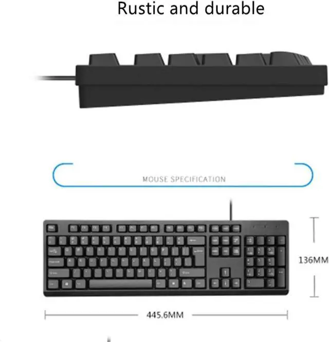 Alt view image 4 of 7 - Keyboard Universal Keyboard Wired Single-Click USB Notebook Desktop Computer Business Office Portable