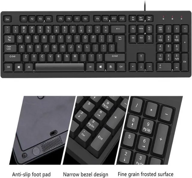 Alt view image 5 of 7 - Keyboard Universal Keyboard Wired Single-Click USB Notebook Desktop Computer Business Office Portable