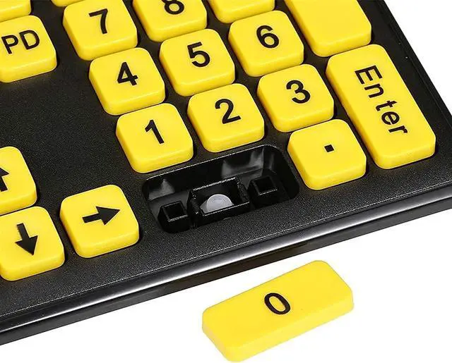 Alt view image 4 of 7 - USB Wired Keyboard, Quiet Ergonomic Water-Resistant Mechanical Feeling Keyboard, Ultra-Slim Keyboard for Desktop, Computer, PC