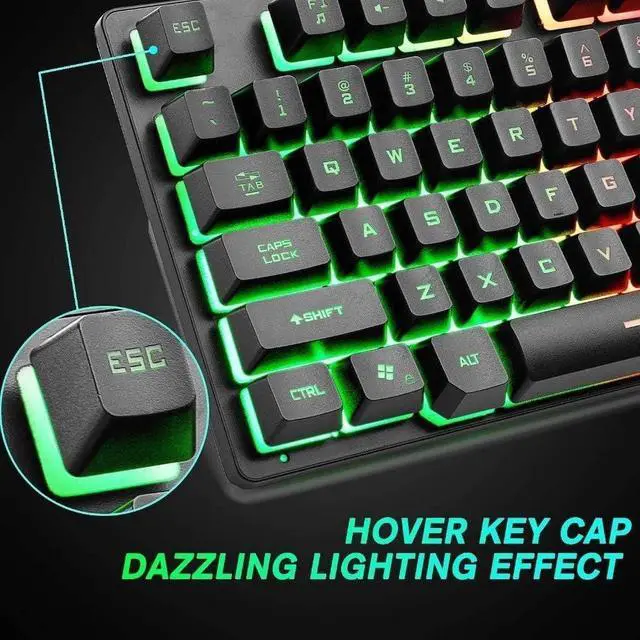 Alt view image 6 of 7 - Computer Keyboard,Keyboard for Windows/PC/Laptop/Desktop, Mechanical Gaming Keyboard USB Wired for PC Game