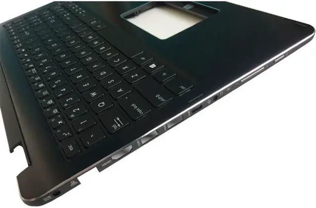 Alt view image 6 of 6 - Black Backlit Laptop Keyboard with Palmrest Upper Cover Compatible with Q553 Q553U Q553UB Model 90NB0AZ1-R31US0 0KN0-SR3US13