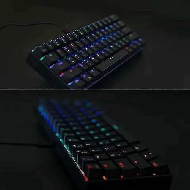 Alt view image 4 of 6 - XIXIDIAN Mechanical Gaming Keyboard,Wired 60% Mechanical Gaming Keyboard RGB Backlit Ultra-Compact Blue Switch,for Mac Windows Laptop