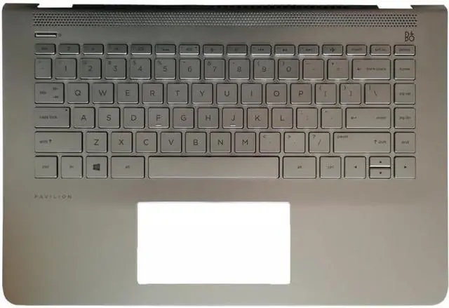 Main image of US Laptop Keyboard Compatible with 14-CC 14-CC0027TX TPN-Q188 with Palmrest Silver 927904-001