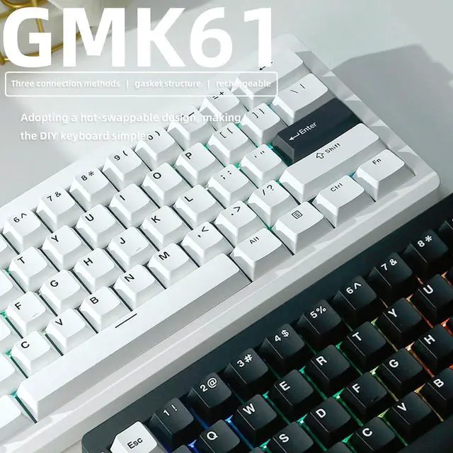 Alt view image 7 of 7 - 75% Mechanical Keyboard with Light Gasket Structure 5.0 2.4Ghz/USB C Connection Gaming Keyboards