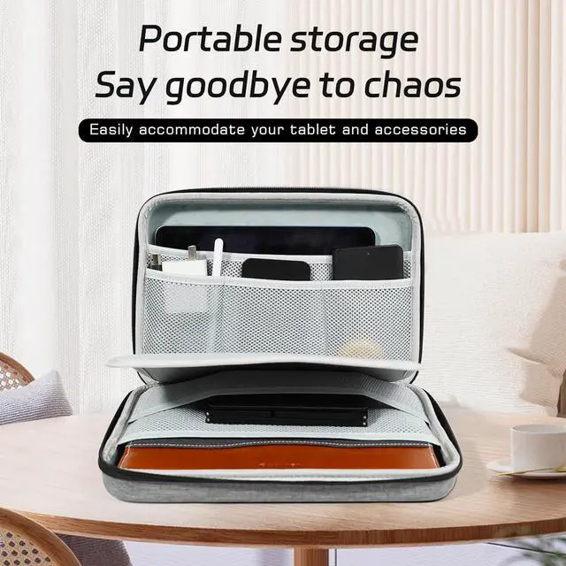 Alt view image 4 of 7 - ZenRich Portable Laptop Stand and Bluetooth Keyboard with [Touchpad] [Travel Electronic Organizer] [Stand Holder] [4 in 1 Fast Charging Cable] for Travel