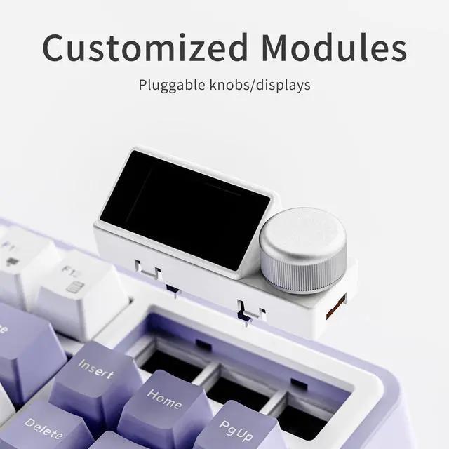 Alt view image 4 of 7 - Odpaltoy×Ajazz AK870 Rapid Trigger Keyboard Mechanical Magnetic Switch Keyboard,RGB Hot-swappable Gaming Keyboard with TFT Smart Display&Knob,Magnetic Switches (Starry Night Gray·Wired)