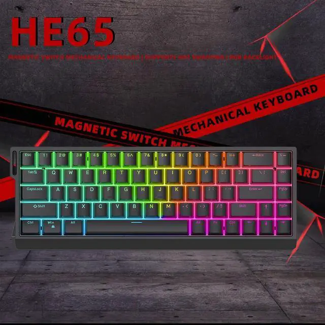 Alt view image 4 of 7 - HE65 Mechanical Keyboards Quick Activation Game Keypad with Colorful Lighting Enhances Durability for Efficient Work