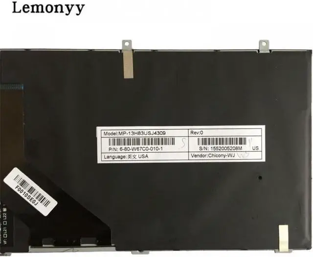 Alt view image 5 of 5 - US Keyboard Compatible with W650SRH W650 W655 W650SR W650SC R650SJ W6500 W650SJ W655SF W655SC W650SH MP-12N76SU-430 Compatible Replacement