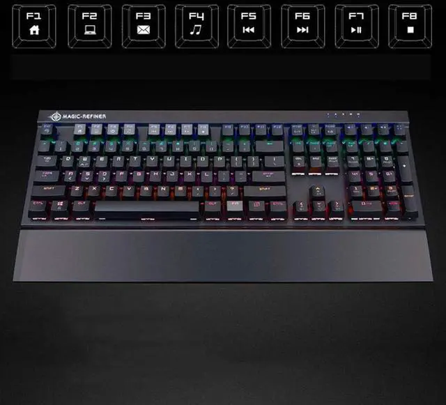 Alt view image 2 of 7 - Lihgfw Mechanical Keyboard Square Key Cap Color Backlit Gaming Keyboard Wired Mechanical Shaft Two-Color Injection Floating Key Cap Multimedia Keys Suitable for Office Gaming Enthusiasts