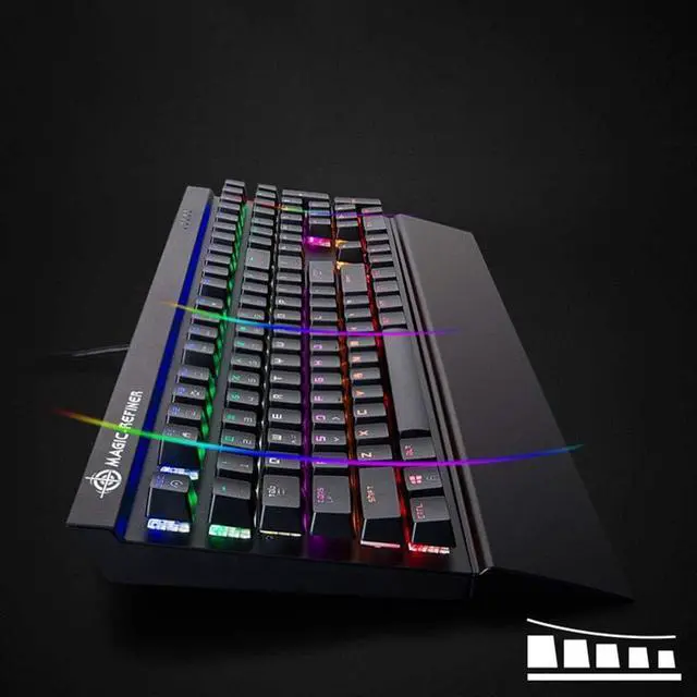 Alt view image 5 of 7 - Lihgfw Mechanical Keyboard Square Key Cap Color Backlit Gaming Keyboard Wired Mechanical Shaft Two-Color Injection Floating Key Cap Multimedia Keys Suitable for Office Gaming Enthusiasts
