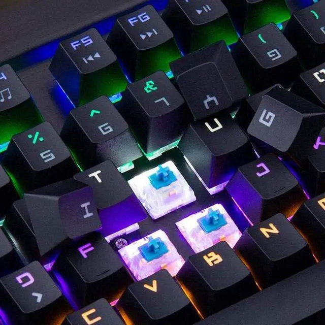 Alt view image 6 of 7 - Lihgfw Mechanical Keyboard Square Key Cap Color Backlit Gaming Keyboard Wired Mechanical Shaft Two-Color Injection Floating Key Cap Multimedia Keys Suitable for Office Gaming Enthusiasts