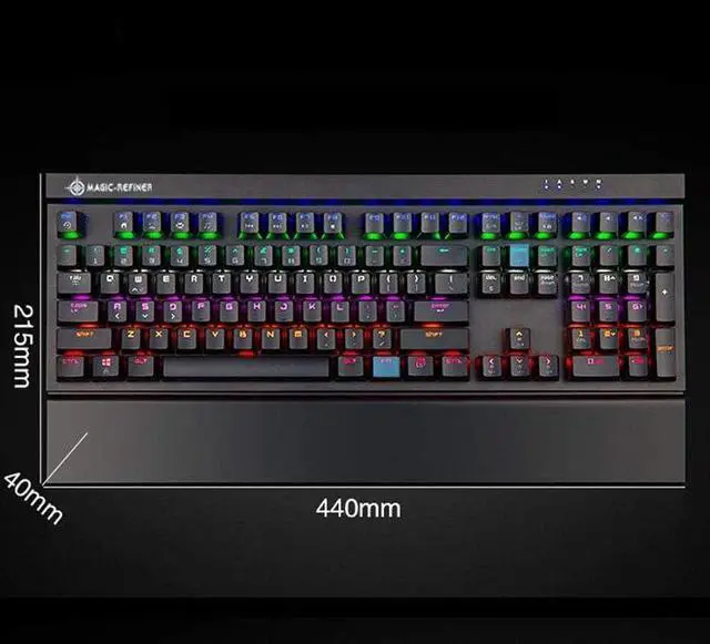 Alt view image 7 of 7 - Lihgfw Mechanical Keyboard Square Key Cap Color Backlit Gaming Keyboard Wired Mechanical Shaft Two-Color Injection Floating Key Cap Multimedia Keys Suitable for Office Gaming Enthusiasts