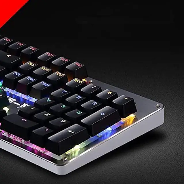 Alt view image 7 of 7 - Wired Gaming Keyboard, Mechanical Keypad, USB Interface, 13 Colors Cool Backlight Effect, for Home Office PC Game Black(Black)