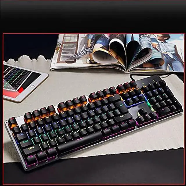 Alt view image 3 of 7 - Wired Gaming Keyboard, Mechanical Keypad, USB Interface, 13 Colors Cool Backlight Effect, for Home Office PC Game Black(Black)