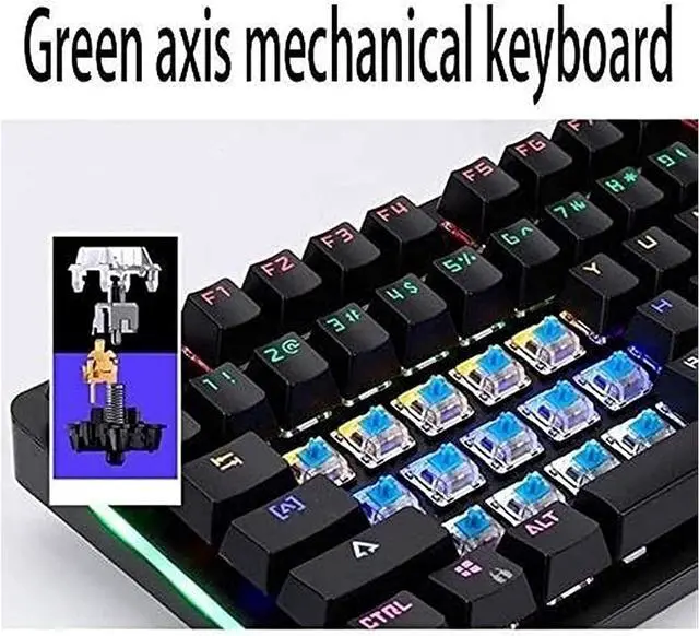 Alt view image 2 of 7 - Wired Gaming Keyboard, Mechanical Keypad, USB Interface, 13 Colors Cool Backlight Effect, for Home Office PC Game White(Black)