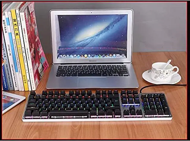 Alt view image 4 of 7 - Wired Gaming Keyboard, Mechanical Keypad, USB Interface, 13 Colors Cool Backlight Effect, for Home Office PC Game White(Black)