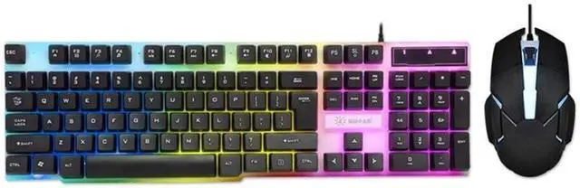 Alt view image 5 of 7 - Keyboards Keyboard& Mouse USB 180 Keys Backlight Mechanical Wired Gaming Keyboard Mouse Set for PC
