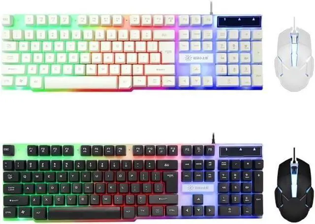 Alt view image 7 of 7 - Keyboards Keyboard& Mouse USB 180 Keys Backlight Mechanical Wired Gaming Keyboard Mouse Set for PC