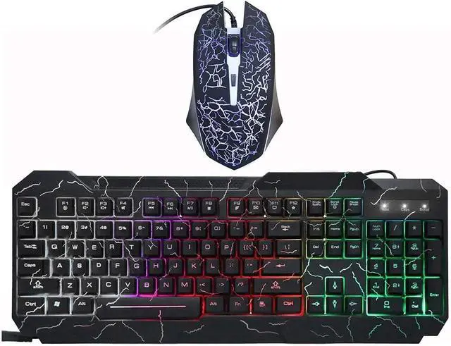 Main image of NCRD Gaming Keyboard and Mouse Combo Wired Mechanical Feel RGB LED Backlit Keyboard 1600 DPI Gaming Mouse (Keyboard Mouse Combo)