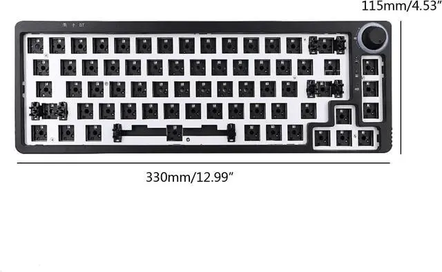 Alt view image 4 of 7 - LK67/KF068 Mechanical Keyboard Kits Light Single Modes Cord Full Keyboard with Numberpad