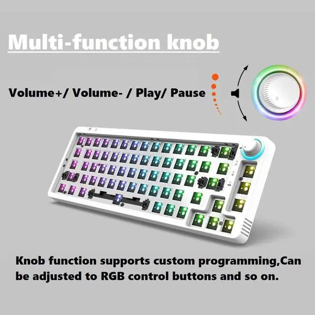 Alt view image 7 of 7 - LK67/KF068 Mechanical Keyboard Kits Light Single Modes Cord Full Keyboard with Numberpad