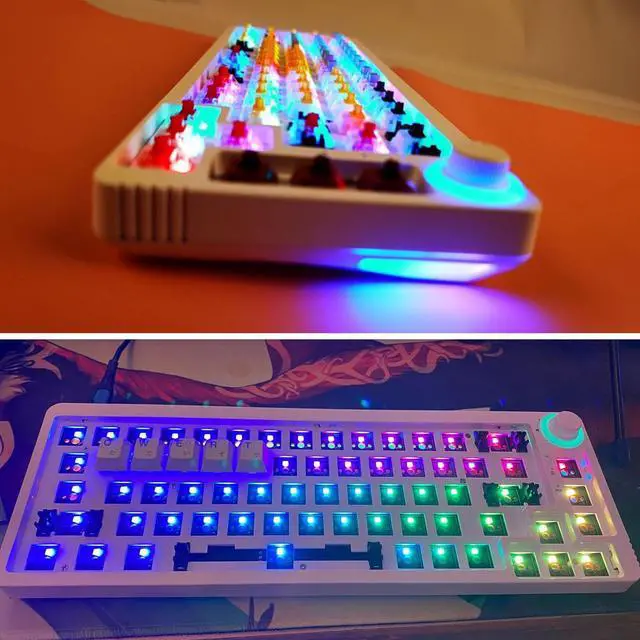 Alt view image 2 of 7 - LK67/KF068 Mechanical Keyboard Kits Light Single Modes Cord Full Keyboard with Numberpad