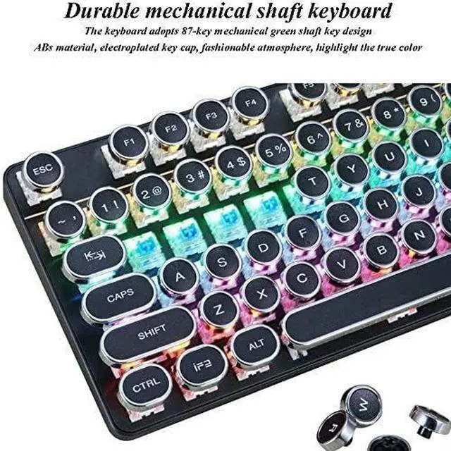 Alt view image 4 of 6 - Computer Keyboard,Mechanical Gaming Keyboard 87 Key Mechanical Computer Keyboard,Ultra-Thin, USB Computer Keyboard with Splash-Proof Design (Color : Black)