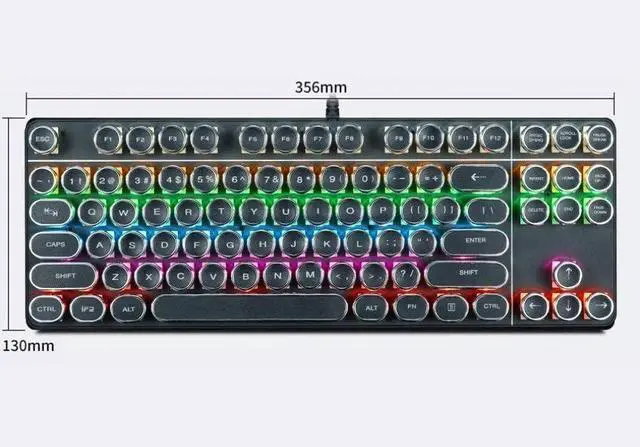 Alt view image 6 of 6 - Computer Keyboard,Mechanical Gaming Keyboard 87 Key Mechanical Computer Keyboard,Ultra-Thin, USB Computer Keyboard with Splash-Proof Design (Color : Black)