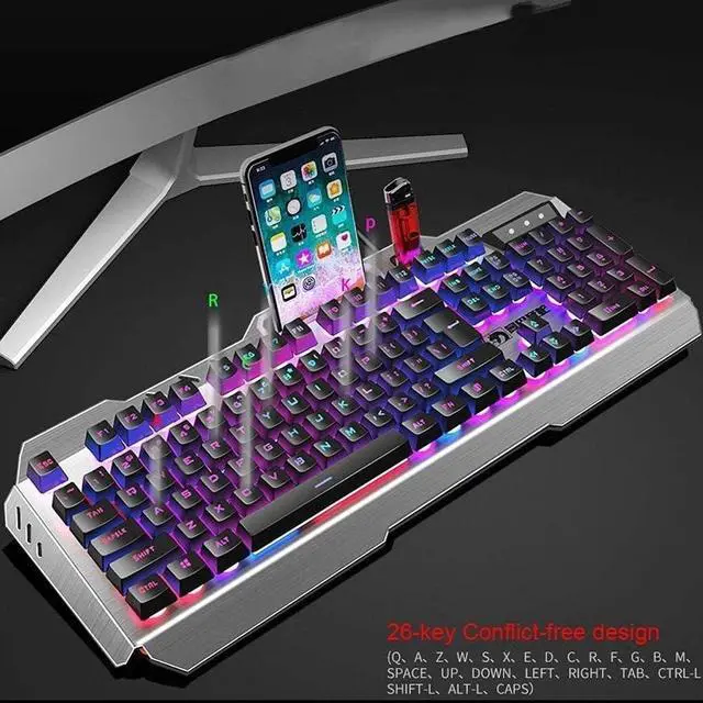 Alt view image 2 of 7 - Keyboard Mouse Combo, Gaming Keyboard and Mouse Combo Large Mouse Pad Mechanical Feel RGB Backlit 3200 DPI Mouse for Windows,Computer,PC,Notebook,Laptop (Color : Black)