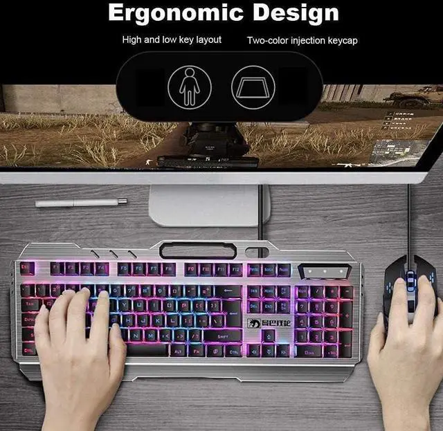 Alt view image 3 of 7 - Keyboard Mouse Combo, Gaming Keyboard and Mouse Combo Large Mouse Pad Mechanical Feel RGB Backlit 3200 DPI Mouse for Windows,Computer,PC,Notebook,Laptop (Color : Black)