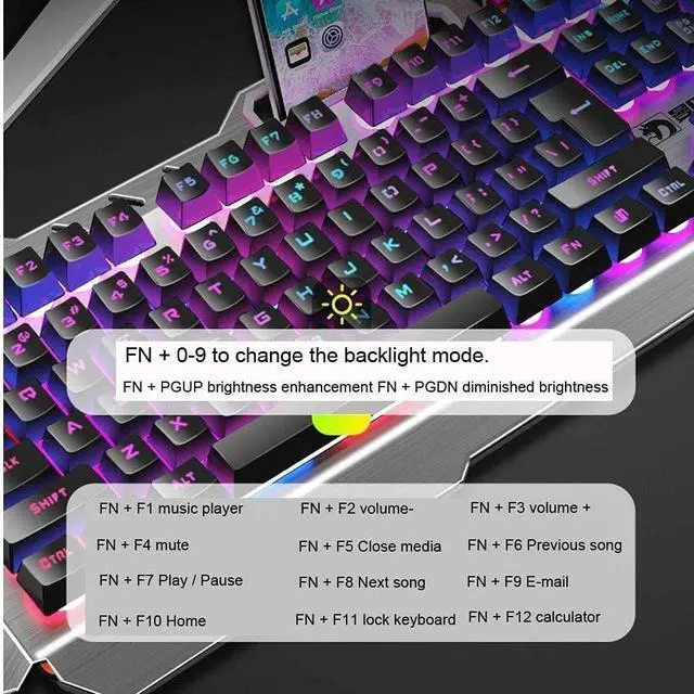 Alt view image 4 of 7 - Keyboard Mouse Combo, Gaming Keyboard and Mouse Combo Large Mouse Pad Mechanical Feel RGB Backlit 3200 DPI Mouse for Windows,Computer,PC,Notebook,Laptop (Color : Black)