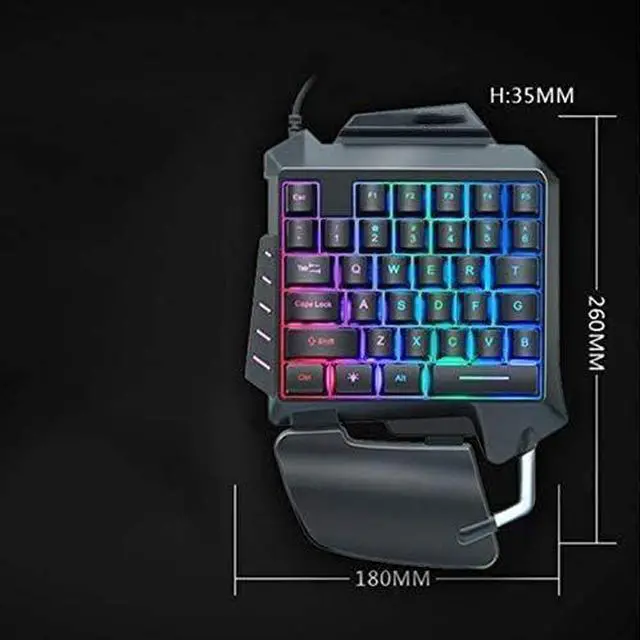 Alt view image 2 of 7 - Quiet Ergonomic Water-Resistant Mechanical Feeling Keyboard, Colorful Backlit Single Left-Handed Computer Keyboard,Ultra-Slim LED Backlit Keyboard