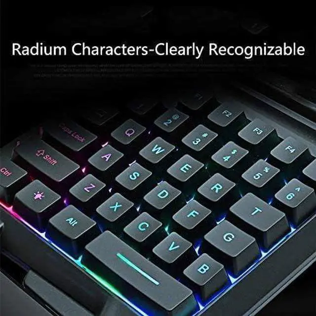 Alt view image 7 of 7 - Quiet Ergonomic Water-Resistant Mechanical Feeling Keyboard, Colorful Backlit Single Left-Handed Computer Keyboard,Ultra-Slim LED Backlit Keyboard