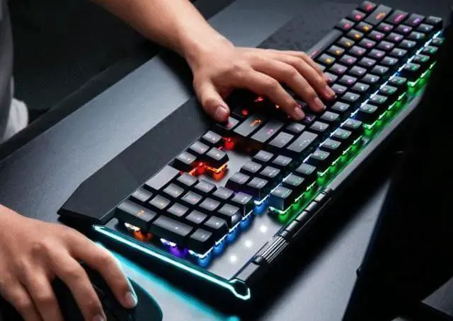 Alt view image 2 of 7 - Feiyx Wired Gaming Keyboard,Backlit Gaming Keyboard Wrist Rest for Windows PC Gamers