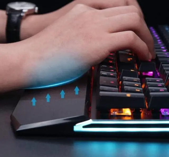 Alt view image 3 of 7 - Feiyx Wired Gaming Keyboard,Backlit Gaming Keyboard Wrist Rest for Windows PC Gamers