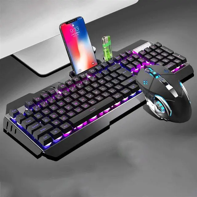 Main image of Keyboard Mouse Combo, Gaming Keyboard and Mouse Combo Large Mouse Pad Mechanical Feel RGB Backlit 3200 DPI Mouse for Windows,Computer,PC,Notebook,Laptop (Color : Black)