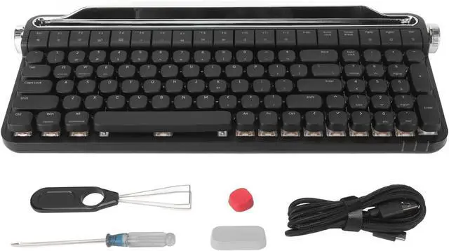 Alt view image 7 of 7 - Red Switch Mechanical Keyboard, 100 Keys RGB Backlight Gaming Keyboard for for, for OS X with Keypad, Hot Swappable, Dual Connection Modes (Black)