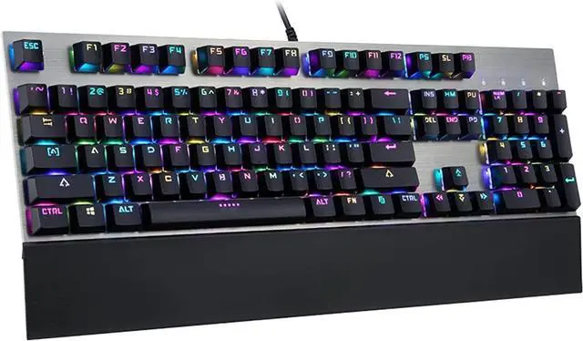 Main image of QINERSAW Mechanical Gaming Keyboard, LED Rainbow Gaming Backlit, 104 Anti-ghosting Keys, Multimedia Control for PC and Desktop Computer