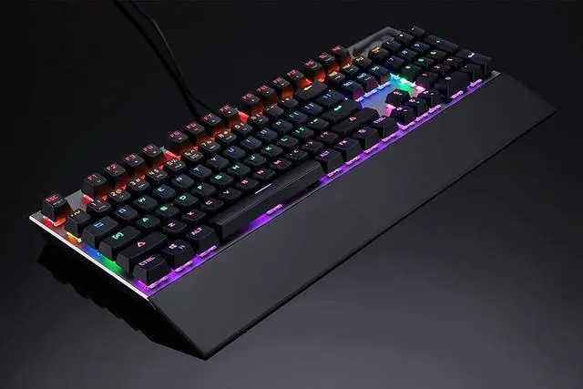 Alt view image 2 of 6 - QINERSAW Mechanical Gaming Keyboard, LED Rainbow Gaming Backlit, 104 Anti-ghosting Keys, Multimedia Control for PC and Desktop Computer