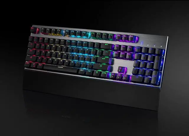 Alt view image 3 of 6 - QINERSAW Mechanical Gaming Keyboard, LED Rainbow Gaming Backlit, 104 Anti-ghosting Keys, Multimedia Control for PC and Desktop Computer