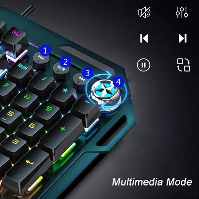 Alt view image 4 of 4 - Gaming Keyboard  IP42 Dust and Water Resistance Programmable  Dedicated Media Keys - Detachable Palm Rest Included