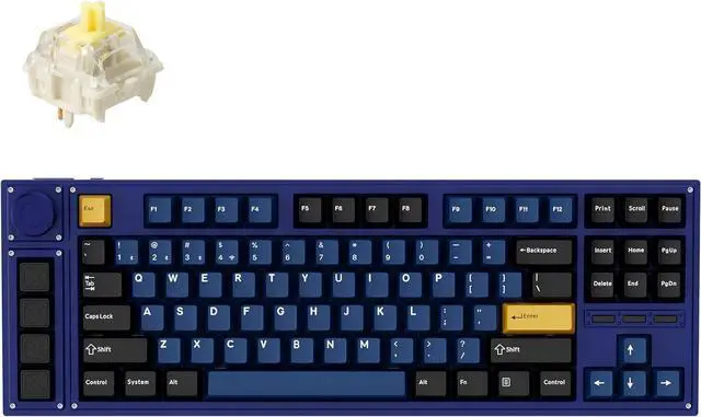 Main image of LEMOKEY L3 TKL Layout Wireless QMK/Launcher Full-Metal Hot-Swappable RGB Backlight Custom Mechanical Keyboard for Windows/Linux,Gateron Banana Switch,Fully Assembled Knob-Blue